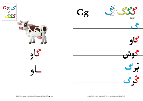 Persian Alphabet Workbook Learn to Read & Write Alef Báye Fársí with Englisi Farsi PREORDER - Learn Persian