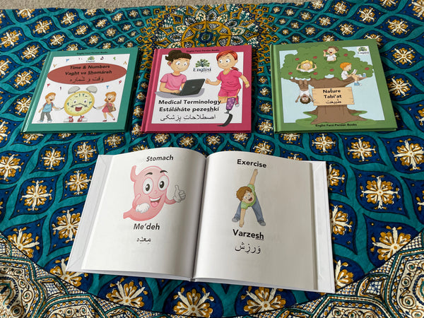 Persian Book Bundle 4 FOUR CHAHÁR ۴ 👩⚕️ 🤓 ۵ 🕰 🍃   LUX HARD COVER - Learn Persian