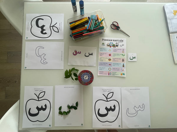 Persian Letter Worksheet HAFT SIN the Letter S س Digital Download 📧 - Englisi Farsi