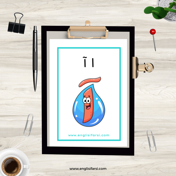 Persian Alphabet Characters Flash Cards Digital Download 📧 Bonus Poster