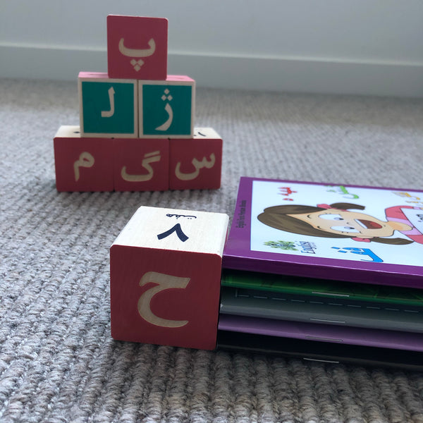 Persian alphabet book in soft cover Englisi Farsi alphabet
